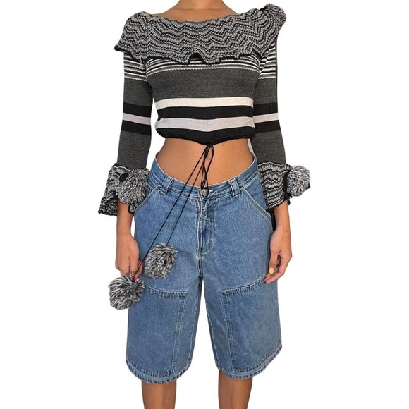 Vintage 2000s crop knit sweater (XS-M) - Picture 5 of 7